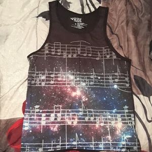 🌌🎵Mens Galaxy Music Note Tank🎵🌌